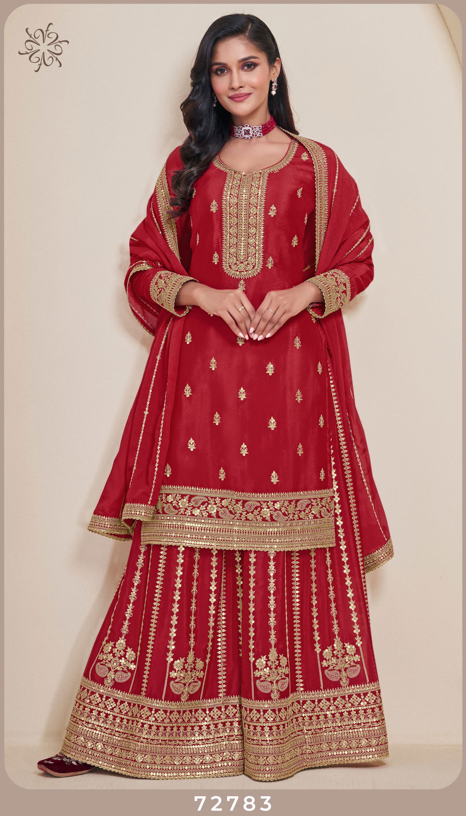 Sangeet By Vinay Kuleesh Chinon Designer Salwar Kameez Suppliers In India